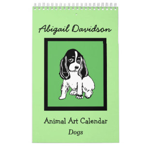 Calendário da arte do cão: Ilustrado por Abigail