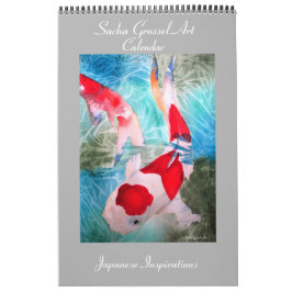 Calendário da arte do estilo japonês por Sacha