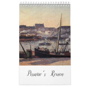 Calendário da arte do Rouen de Pissarro (11" x 7")