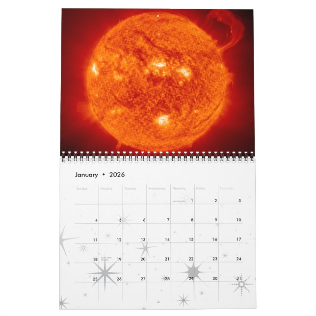 Calendário da astronomia de espaço do sistema (Jan 2026)