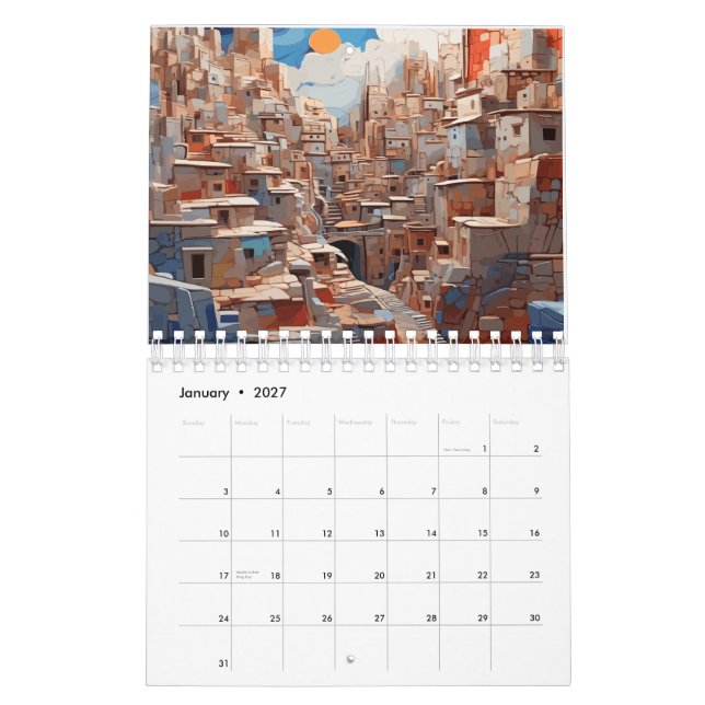 Calendário da Bela do ano de 2026 (Jan 2027)