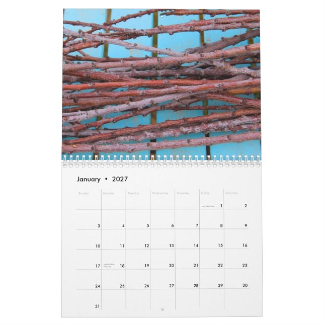 Calendário da Casa de Pássaros e Barn (Jan 2027)