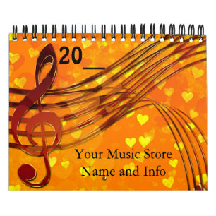 Calendário da empresa de Music Store