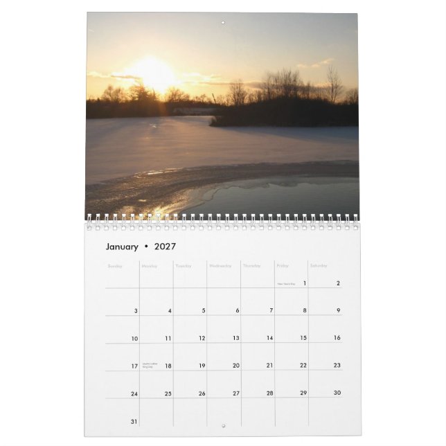 Calendário da floresta 2014 de Saginaw (Jan 2027)