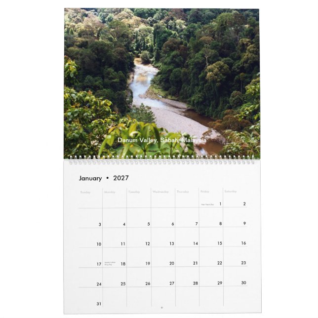 Calendário da floresta húmida de Bornéu (Jan 2027)