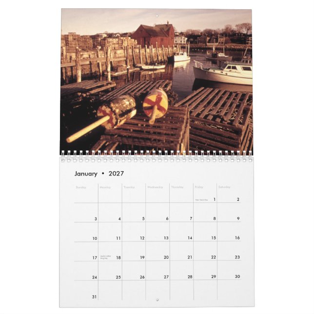 Calendário da fotografia do pescador (Jan 2027)