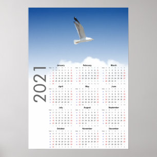 Calendário da Gaivota 2021 Poster - Domingo primei