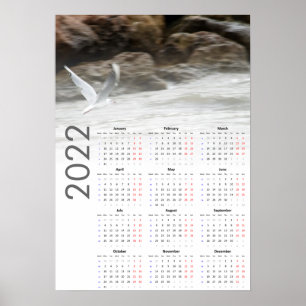 Calendário da Gaivota 2022 Poster - Segunda-feira 