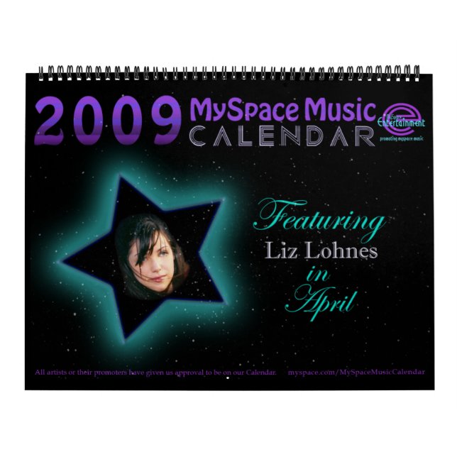 CALENDÁRIO da MÚSICA de 2009 MYSPACE que (Capa)