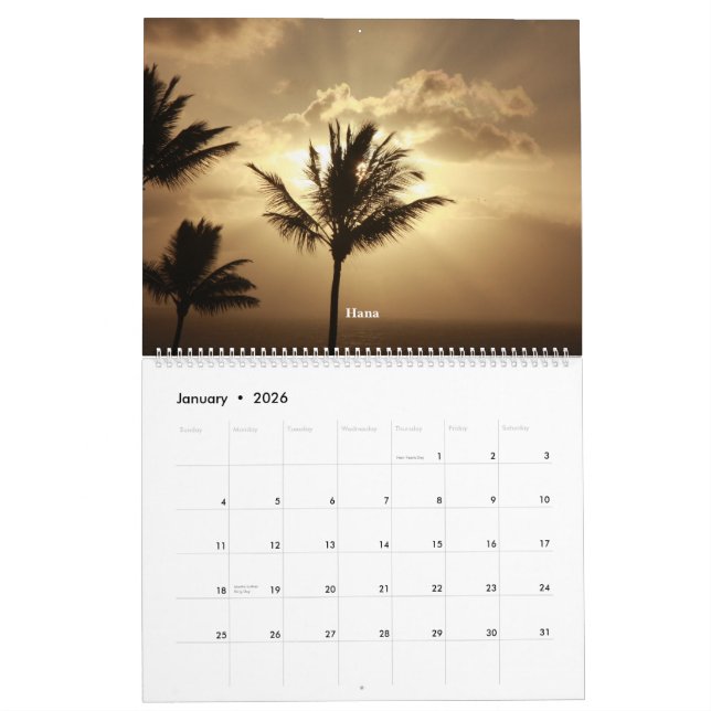 Calendário da natureza de Maui (Jan 2026)