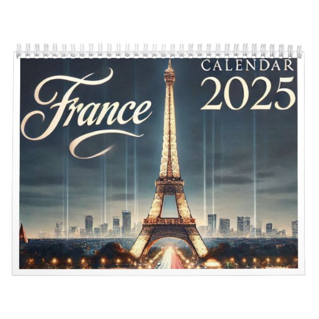 Calendário da Noite Romântica em Paris - 2025 (Capa)
