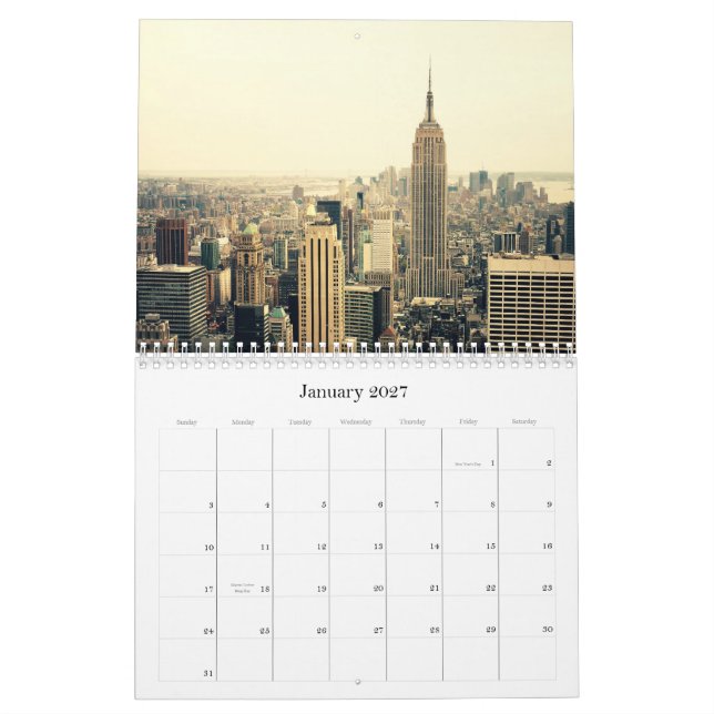 Calendário da Nova Iorque 2013 - vistas icónicas (Jan 2027)
