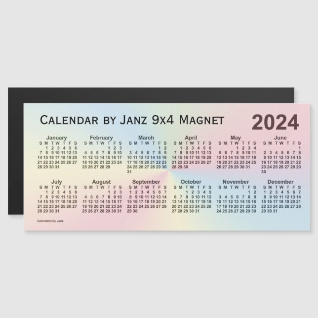 Calendário da Nuvem do Arco-Íris 2024 por Janz 9x4 (Frente/Verso)