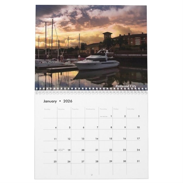 Calendário da paisagem 2011 de Califórnia do norte (Jan 2026)