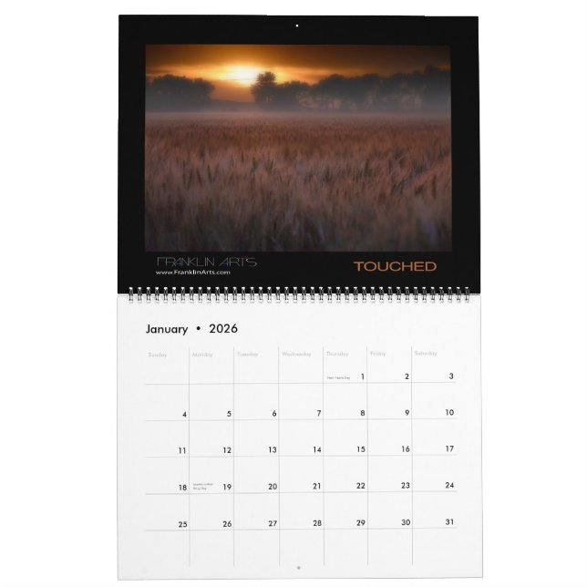Calendário da paisagem 2015 & do Seascape (Jan 2026)