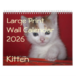 Calendário da Parede de Fotos de Kitten 2026