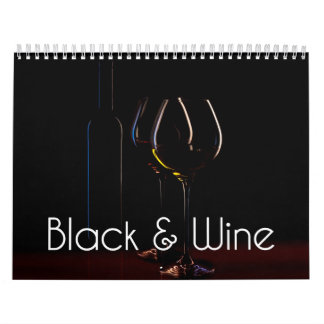Calendário da Parede de Vinhos - Preto e Vinho