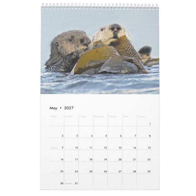 Calendário da Parede Selvagem de 2018 - Na Naturez (Maio 2027)