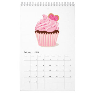 Calendário da pastelaria do cupcake