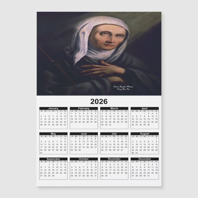 Calendário da Santa Ângela Merici 2026 (Frente)