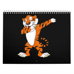 Calendário Dabbing Cute Tiger Animal Party