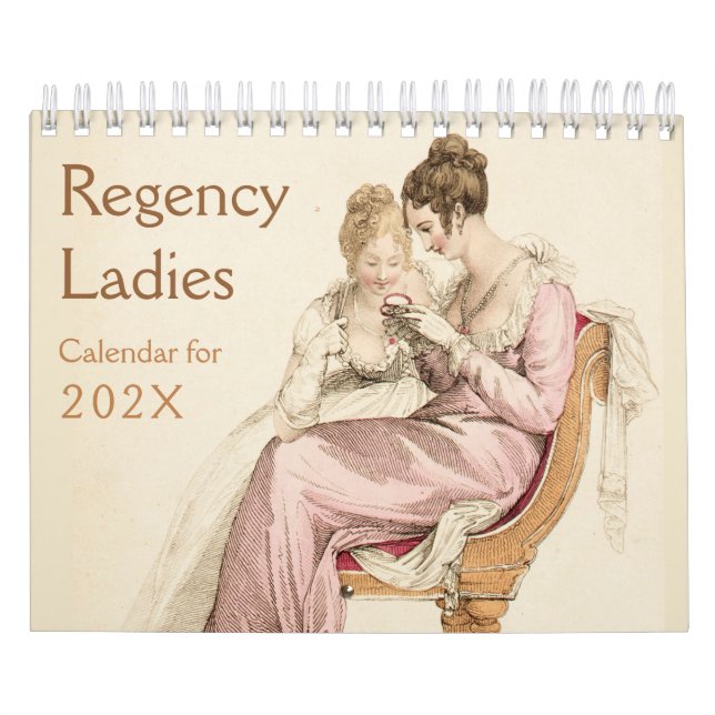 Calendário Damas da Regência Vintage Fãs de Jane Austen (Capa)