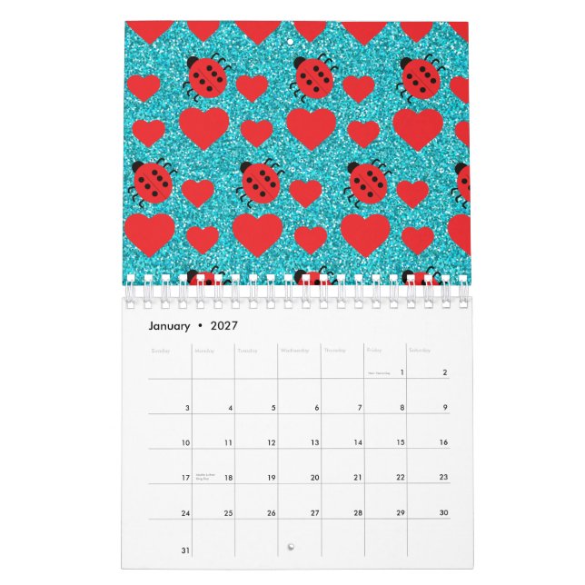 Calendário Damybugs Bolinhas Negras de Insetos Sortudos (Jan 2027)