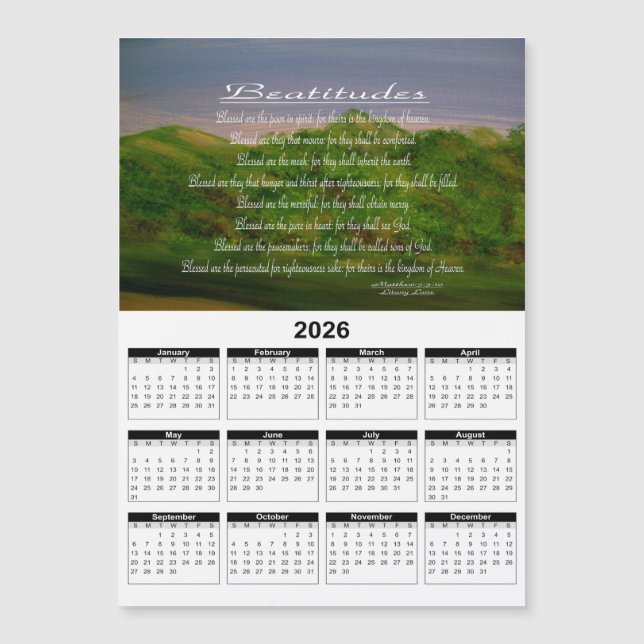 Calendário das Beatitudes 2026 (Frente)