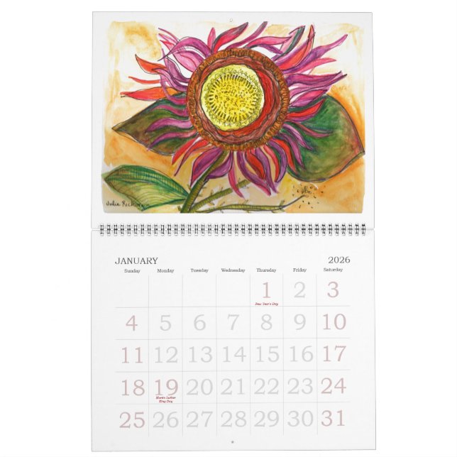 Calendário das Flores Artísticas (Jan 2026)