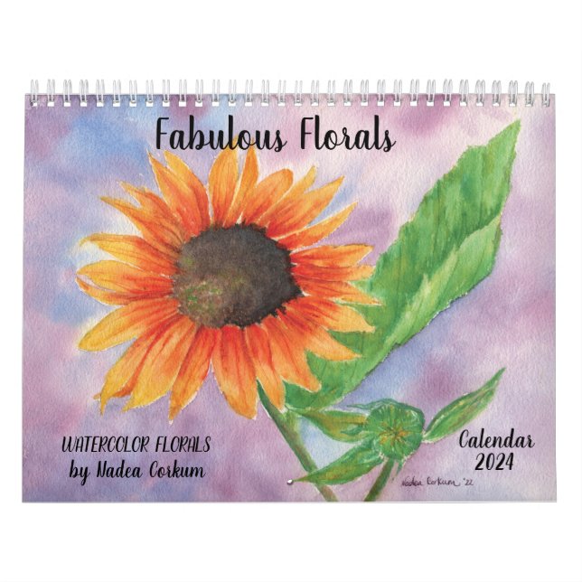 Calendário das flores de aquarela (Capa)