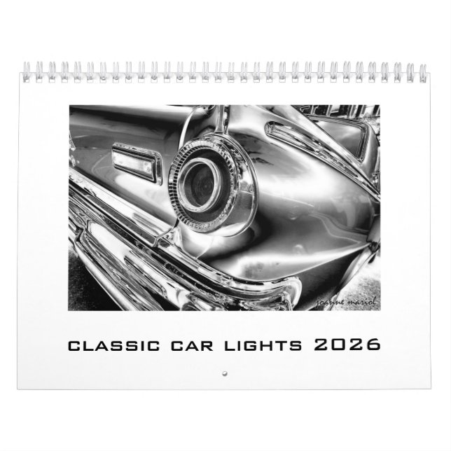 Calendário das Luzes Clássicas do Carro 2026 (Capa)
