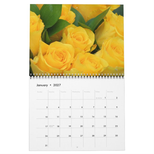 Calendário das Rosas Amarelas 2014 - EDIT ANO, con (Jan 2027)