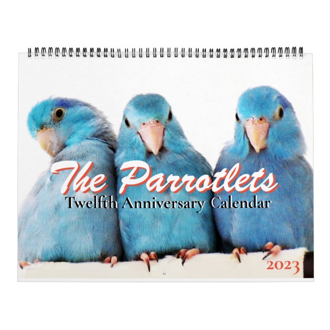 Calendário de 12 anos do aniversário dos Parrotlet (Capa)