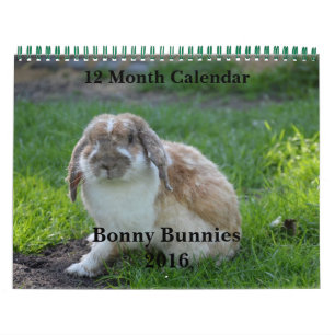 Calendário de 12 Meses de Bonny Bunnies 2016