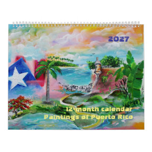 Calendário de 12 meses de Porto Rico de 2027