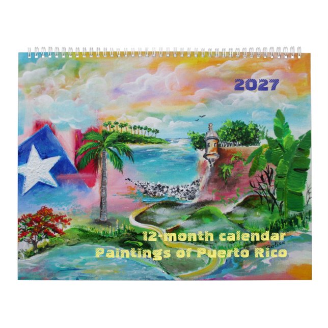 Calendário de 12 meses de Porto Rico de 2027 (Capa)