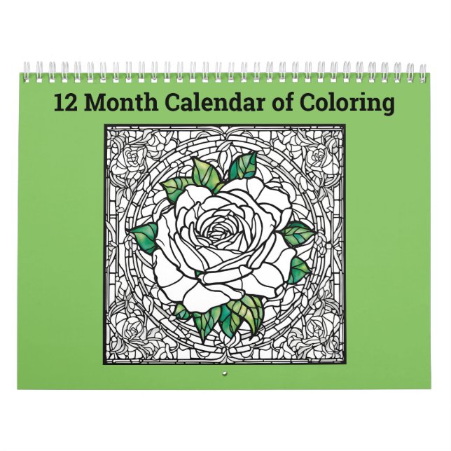 Calendário de 12 Meses de Rosas Borboletas para Co (Capa)