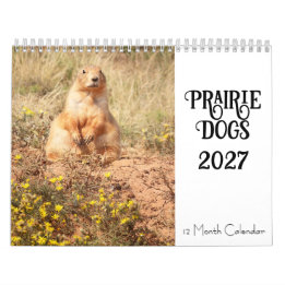 Calendário de 12 Meses do Cão da Pradaria 2027