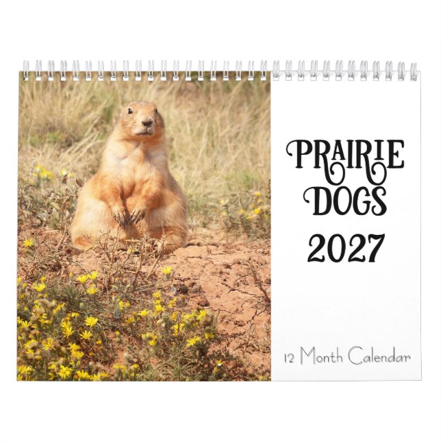 Calendário de 12 Meses do Cão da Pradaria 2027 (Capa)