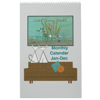 Calendário de 12 meses do Cats Fazendo Coisas