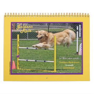 Calendário de 12 meses do ouro Retriever "Regra d