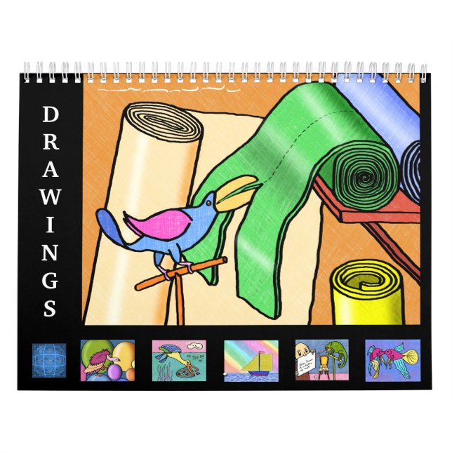 Calendário de 12 meses dos desenhos do estilo infa (Capa)