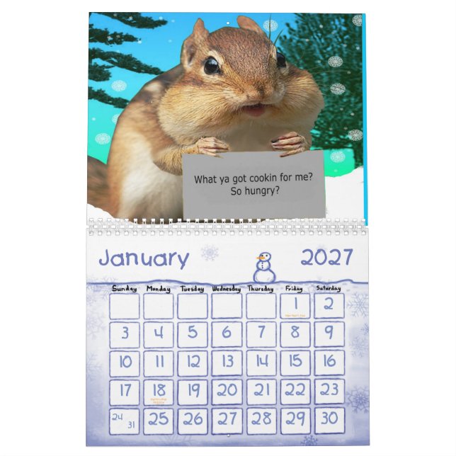 Calendário de 2011 esquilos (Jan 2027)