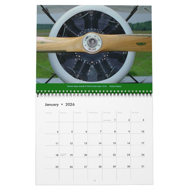 Calendário de 2015 da aeronave/motor de avião (Jan 2026)
