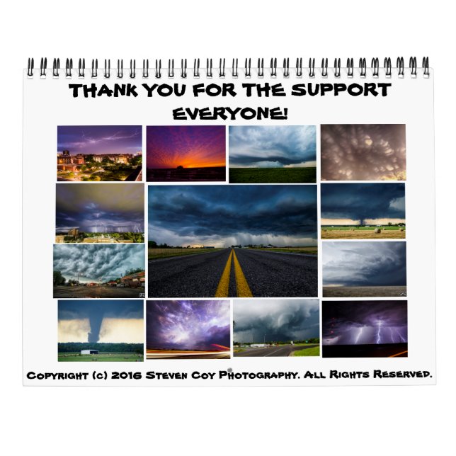 Calendário de 2017 da Fotografia Steven Coy (Verso)