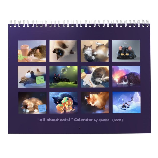 Calendário de 2019 - Tudo sobre Gatos! (Verso)