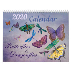 Calendário de 2020 borboletas & de libélulas