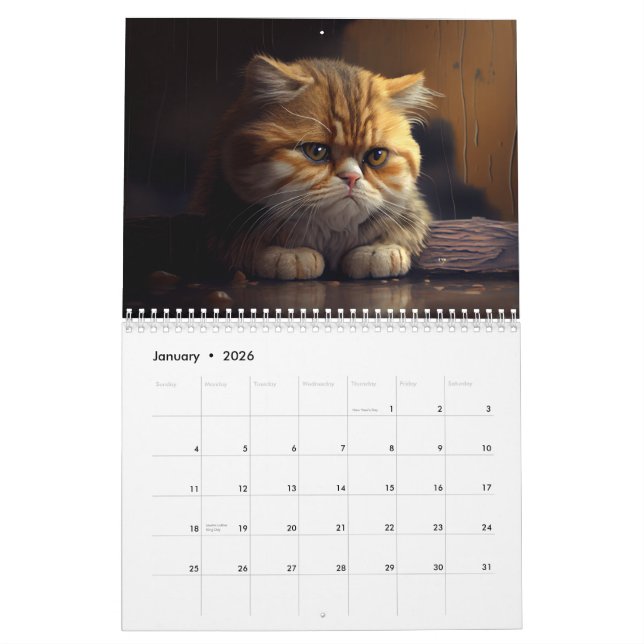 Calendário de 2024 de Gatos Deprimidos (Jan 2026)