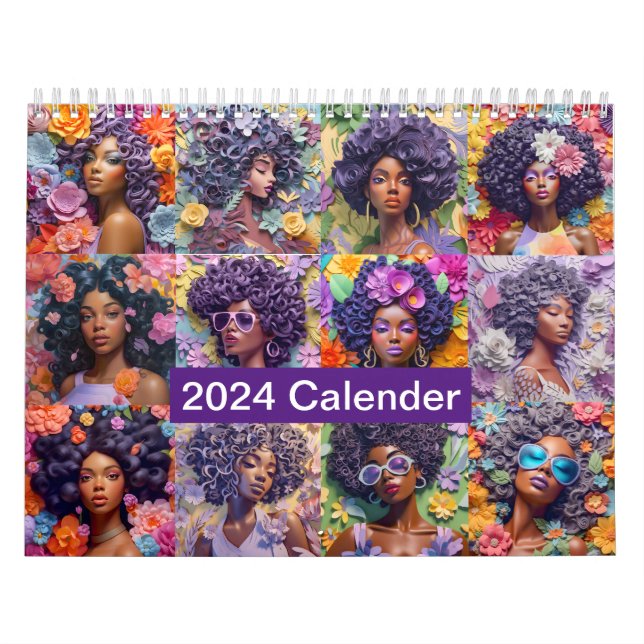 Calendário de 2024 Inspirado em Cor Roxo (Capa)