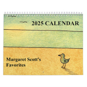 Calendário de 2025 com arte original.